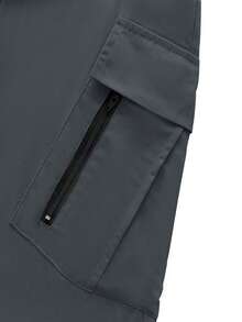 Manfinity Homme Men's Casual Zipper Pocket Button Sports Long Pants - Dark Grey - View 5