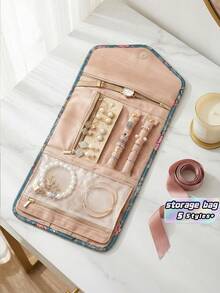 Travel Jewelry Storage Bag - Multi-Functional Foldable Jewelry Case Specially Designed For Travel, Ideal For Storing Earrings, Rings, Necklaces And Bracelets - Multicolor - View 1