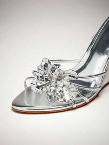 SHUZIA Women's Thick Sole Wedge Sandals, Perfect Gift For Girlfriend - Silver - View 7