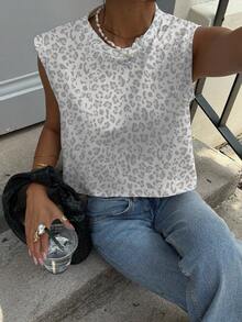 Siren Gaze Full Embroidery Women's Casual Round Neck Sleeveless Cropped Tank Top, Suitable For Summer - Multicolor - View 4