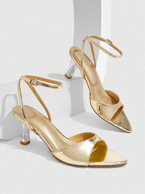 CUCCOO SZL Sandales romaines classiques pour femmes avec sangle de cheville et sangle de selle. Talon haut en forme de verre à vin, pédale légère élégante. Doux. Romantique. Sexy