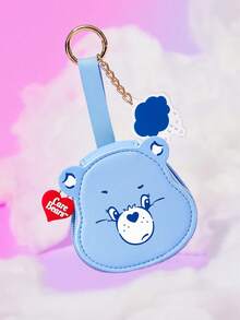 SHEIN X Care Bears Cute Bear Shaped Mini Coin Purse With Keychain, Can Be Used As Bag Charm, For Coins, Earbuds And Small Accessories - Blue - View 2