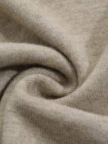 Livesso Tall Setelan Kasual 2 Potong Wanita: Sweater Pullover Longgar dan Celana Panjang Lurus, Warna Beige, Cocok untuk Musim Gugur dan Santai. - Khaki - View 10