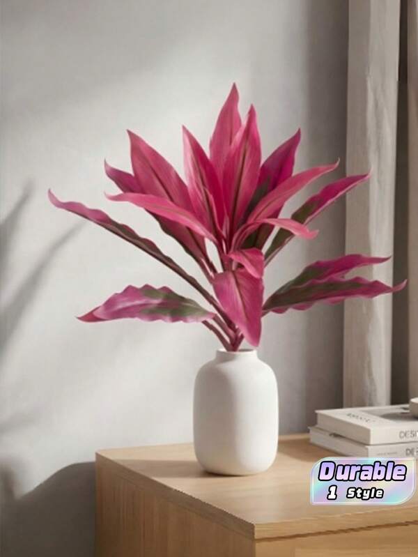 1/2Pcs Artificial Dracaena Fragrans Leaves, Fake Cordyline Fruticosa Foliage, Realistic Banana Plant Greenery Stems, Indoor Window Display & Landscape Arrangement Decorative Greenery
