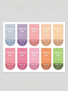 SHEIN 50/100/200 Piezas Etiquetas Adhesivas Rectangulares Lindas para Sellar Cajas de Regalo y Embalaje - Ver 2