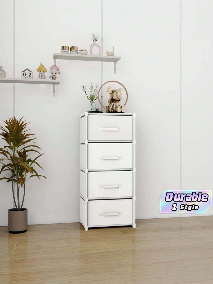 5-Layer White Plastic Drawer-Type Storage Cabinet, Large-Capacity Standalone Organizer, Multi-Tier Wardrobe Storage Box Suitable For Bedrooms, Clothing, Cosmetics, And Toys - Multicolor - View 1