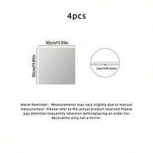 4/6/8PCS Of Square Mirror Wall Stickers, 2mm Thick Acrylic Material 3D Mirror Wall Tiles, Suitable For Living Room, Bedroom, Kitchen, Bathroom. - Multicolor - View 16