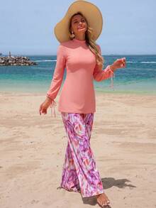 Swim Shayni 26SS 春夏度假優雅保守黃色紮染泳衣布基尼兩件套 - 彩色 - 查看 4