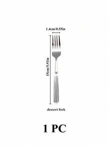 Haus Hana 1PC/2PCS Ceramic Handle Stainless Steel Flatware , Polished Surface Cutlery With Striped Pattern Ceramic Handle Dessert Spoon, Dinner Fork, And Table Spoon - Creative Kitchen Tools Including Fork, Teaspoon, And Soup Spoon, Ideal For Daily Dining - Multicolor - View 6