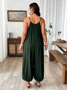 Weeklong Mono casual texturizado holgado con fruncido para otoño - Verde militar - Ver 2