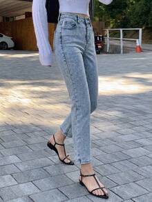 DAZY Ladies' Casual Slim Fit Denim Pants With Pockets Women Jeans - Baby Blue - View 9
