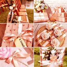 1 Rollo de Cinta de Satén de Poliéster - Caja de Regalo, Caja de Caramelos, Caja de Pastel, Cinta de Decoración de Flores Frescas (Teñida a Máquina con Ligera Diferencia de Color) - Naranja brillante - Ver 4