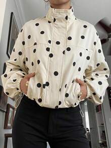 SHEIN EZwear 黃色圓點編織女款夾克 - 淡黃色 - 查看 11