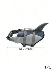 PETSIN 1PC Cute Shark Dog Life Jacket With Adjustable Straps & Quick Release Buckles, Pet Life Vest With Grab Handle & D-Ring, Dog Swimming Safety Vest For Boating Beach Pool, Dog Flotation Life Preserver For Small Medium Large Dogs - Multicolor - View 9
