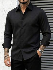 Manfinity Homme Textured Black Jacket Is The Ideal Choice For Everyday Wear. - Black - View 7