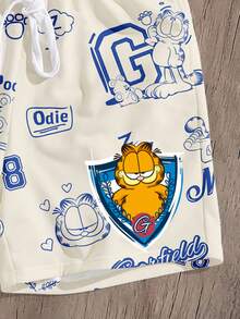 GARFIELD | SHEIN Manfinity Joysei Standard Size Men's Cartoon Pattern Loose Shorts - Multicolor - View 3