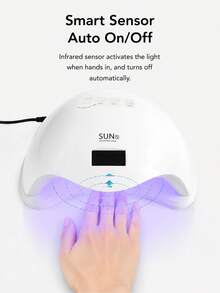 Teckwe Lámpara de secado de uñas profesional con pantalla LCD, función de apagado automático, herramientas de uñas compactas, detección automática inteligente, adecuada para principiantes y profesionales. - Blanco - Ver 2