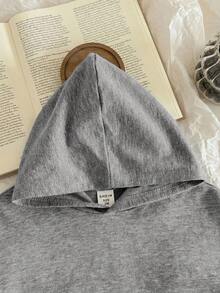 2pcs Baby Boy Letter Print Hoodie T-Shirt And Shorts Casual Outfit - Light Grey - View 6