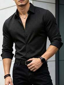 Manfinity Homme Textured Black Jacket Is The Ideal Choice For Everyday Wear. - Black - View 6