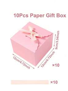 10 Elegant Bow Gift Boxes, Birthday Party Gift Boxes, Wedding Gift Boxes, Bridal Shower Wedding Guest Gifts, Theme Party Desktop Decoration, Holiday Home Party Kitchen Packaging Supplies, Birthday Gifts, Graduation Ceremony - multicolor - View 16