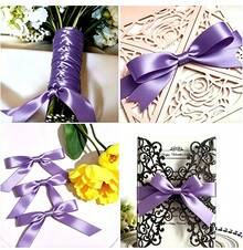 1 Rollo de Cinta de Satén de Poliéster - Caja de Regalo, Caja de Caramelos, Caja de Pastel, Cinta de Decoración de Flores Frescas (Teñida a Máquina con Ligera Diferencia de Color) - Violeta - Ver 4