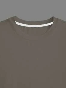 Manfinity Homme Conjunto de camiseta de manga corta, cuello redondo, holgada y casual para el verano - Gris - Ver 6