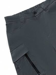 Manfinity Homme Men's Casual Zipper Pocket Button Sports Long Pants - Dark Grey - View 3