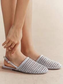 Rosivie Ladies Decoration Fashion Daily Travel Casual Slippers - Silver. - View 1