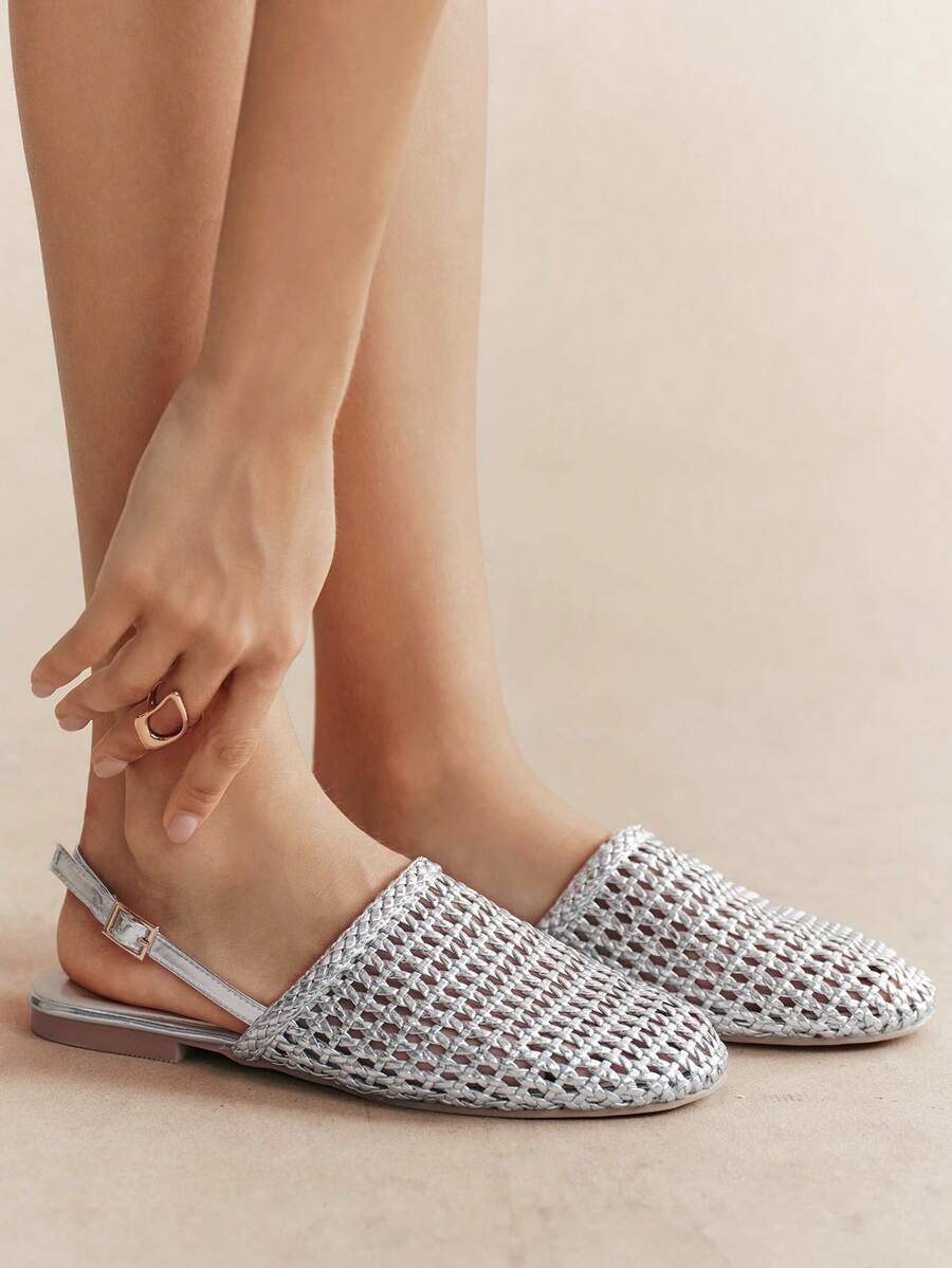 Rosivie Ladies Decoration Fashion Daily Travel Casual Slippers - Silver. - View 1