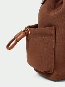 SHECARRY Ladies Fashion Brown Backpack, Casual Simple Commuter College Backpack, Shoulder, Suitable For Daily Life, School, Shopping, Shopping - Brown - View 7