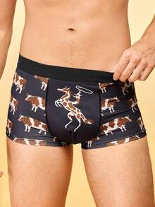 Notgurli Celana Dalam Boxer Kasual Pria dengan Motif Cetak Seluruh Permukaan - MultiWarna - View 6
