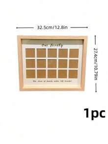 Haus Hana 1Pc Multi-Hole Photo Frame, Natural Wood Material, Long Strip Design With Multiple Slots, Holds 2-Inch ID Photos & Keepsakes, For Family Memory Display, Ideal For Home Wall Decoration And Souvenir Organization - multicolor - View 16