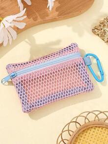 Zazumi Bolsa con cremallera de malla mini, disponible en múltiples colores, práctica monedero, portallaves, estuche para tarjetas, bolsa para lápiz labial - Multicolor - Ver 16