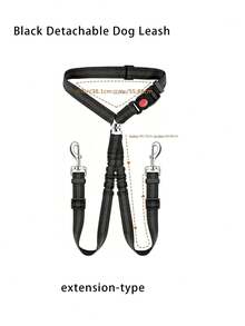 Nylon Dual-Dog Car Seat Belt With Adjustable Elastic Buffer Leash, Tangle-Free Dual Pet Car Headrest Seat Belt For Two Dogs, Hand Wash Only - Multicolor - View 9