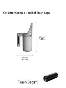4-Piece Set: Large Capacity Cat Litter Scoop With 3 Garbage Bags. Contact-Free Design, Ergonomic Handle And Durable Plastic Construction, Easy To Clean. Suitable For Indoor And Outdoor Pet Care, Modern Sturdy Pet Supplies. - View 3
