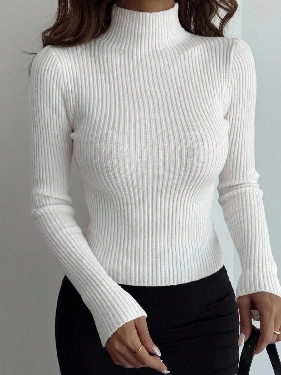 DAZY Bestselling Brushed Cinched Waist Women's T-Shirt Long Sleeve - White - View 1