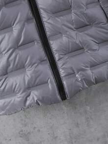 Teen Boys Winter Quilted Fashion Padded Coat - Grey - View 7