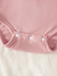 SHEIN Vintaside Kids 嬰兒幼兒秋冬半高領內搭套裝，寶寶內著/外著長袖黑色、粉色、灰色、條紋內衣與上衣4件套，柔軟親膚四季百搭款 - 彩色 - 查看 7
