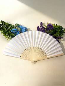 Portable Foldable Bamboo Hand Fan, Decorative Fan For Summer Outdoor Wedding Party Church Decor, Home Decor, Commute, Elegant Ladies Gift, Fashion Accessory, - Multicolor - View 12