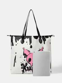 HELLO KITTY AND FRIENDS | SHEIN 女款卡通印花圖案便利手提包 - 白色 - 查看 3