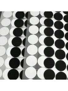 Double-Sided Self-Adhesive With A Diameter Of 2cm/0.78inch, Made Of White And Black Nylon. Suitable For Classrooms, Offices, And Home Use. Round In Shape, 2 Pieces Per Set (One Hook Side And One Loop Side). - 2cm - View 2