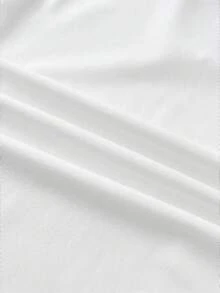 SHEIN 少女纯色撞色休闲Polo衫 V领修身侧褶短袖露脐T恤 - 黑與白 - 查看 5