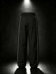 Gym Rark Men's Loose Fit Letter Print Drawstring Waist Sports Pants - Black - View 2
