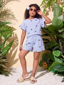 SHEIN Set Tank Top Kotak-kotak Longgar, Nyaman, Serbaguna, dan Kasual untuk Sehari-hari Anak Perempuan Remaja - Putih - View 6