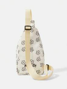 HELLO KITTY AND FRIENDS | SHEIN 白色花卉圖案胸包，休閒可調節肩帶斜挎包，輕量且百搭 - 白色 - 查看 6