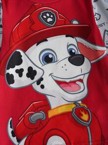 SHEIN | PAW Patrol 2件套少女卡通小狗印花圆领长袖上衣和裤子休闲睡衣套装 - 彩色 - 查看 5