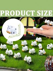 50PCS Miniature Resin Cow Figurines Tiny Animal Statues Realistic Detailed Hand Painted For Fairy Garden Moss Terrarium Diorama DIY Craft Projects Home Office Desk Decoration Ornament Gift - multicolor - View 2