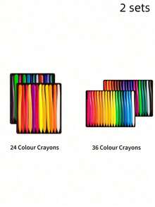12/24/36/48 Colors Crayons,Unique Non-Stick Waterproof Washable Triangle Crayons With Storage Box,Christmas/Halloween/,Crayons,Crayon,Kids Crayons,Back To School,School Supplies - Sets - View 18