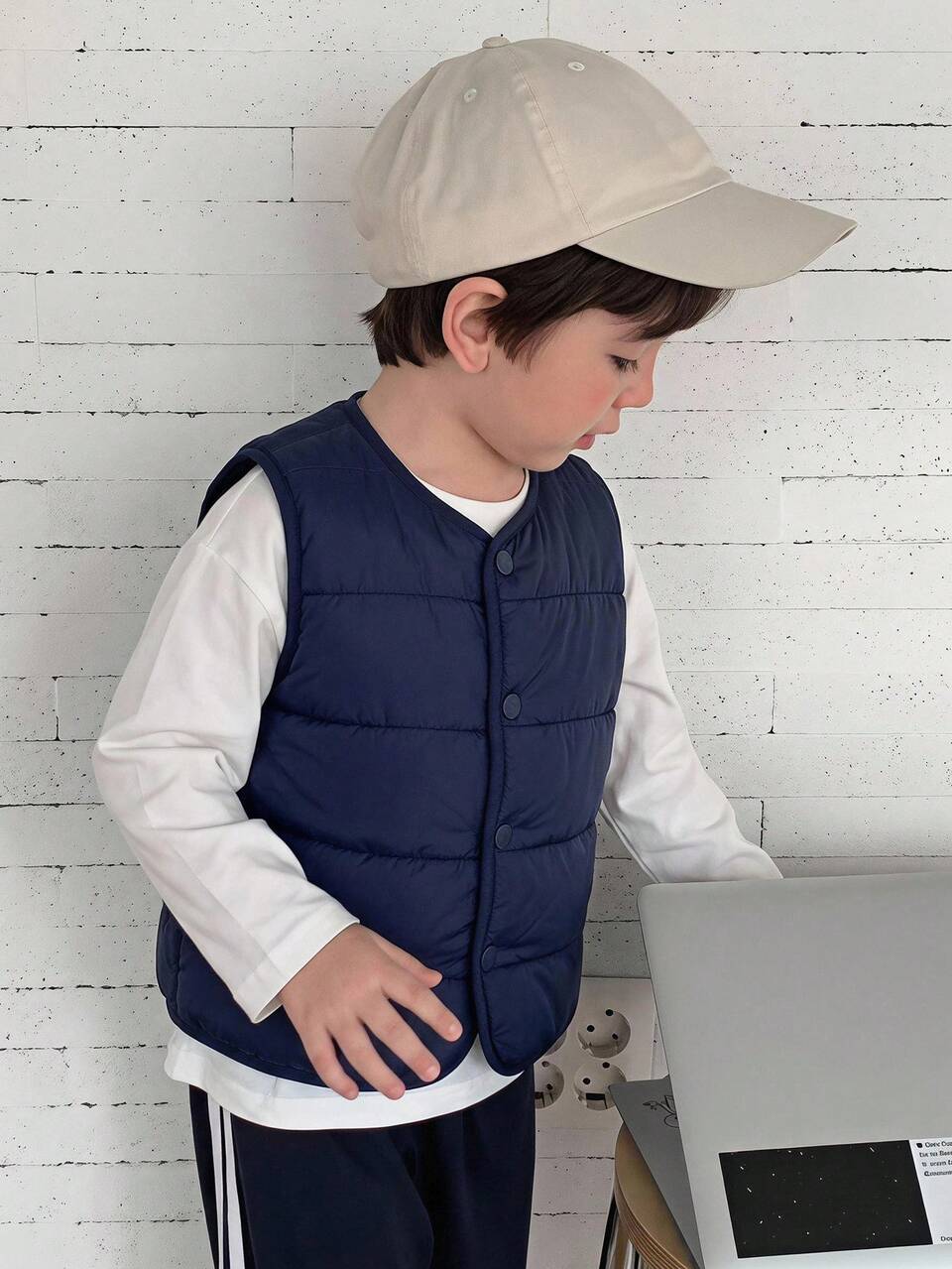 Sleeveless Vest Loose Casual Outerwear Cool Autumn/Winter Young Boys Padded Coat