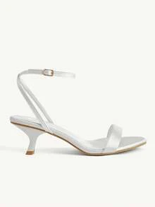 CUCCOO CHICEST Women Shoes Spring And Summer New Thin Strap Splicing Design Pointed Tip Thin Heel High Heel Gentle Temperament Simple Versatile Leather Women Sandals - Simulated silk white - View 5